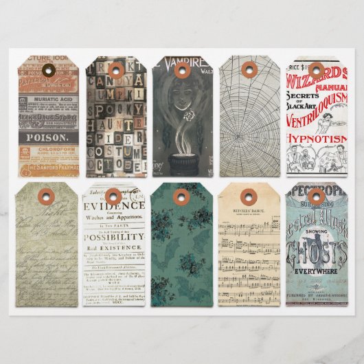 ハロウィーンラベルクリップアートシートダークアカデミア (正面)