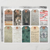 ハロウィーンラベルクリップアートシートダークアカデミア (正面/裏面)