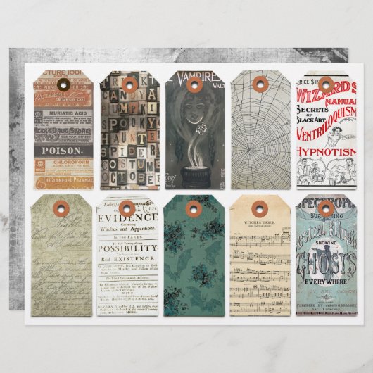 ハロウィーンラベルクリップアートシートダークアカデミア (正面/裏面)