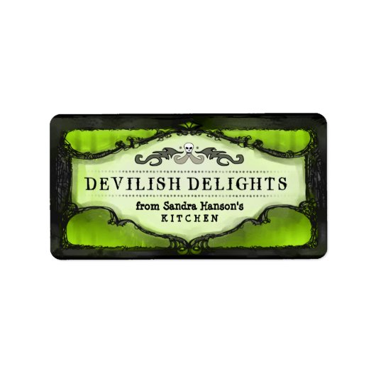 ハロウィーンラベル – ライムグリーンカスタムハロウィーン ラベル (正面)