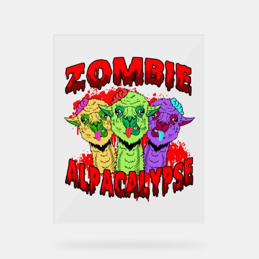 ハロウィーンラマアルパおもしろいカラマグラマカッコいいギフト アクリルサイン (正面)