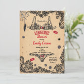 ハロウィーンランジェリーシャワーブラックレッド魔女パーティー 招待状 (スタンド正面)