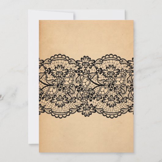 ハロウィーンランジェリーシャワーブラックレースウィッチパーティー 招待状 (裏面)