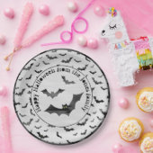 ハロウィーンランダムアイコンこうもりパターンブラック/ホワイト ペーパープレート (パーティー)