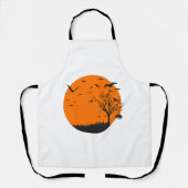 ハロウィーンランドスケープハロウィーンデザイン エプロン (正面)