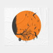 ハロウィーンランドスケープハロウィーンデザイン フリースブランケット (正面(横))