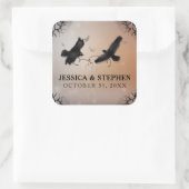 ハロウィーンラヴェン結婚ズとハートズスクエア スクエアシール (バッグ)