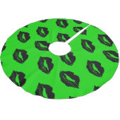 ハロウィーンリップパターングリーンブラック ブラッシュドポリエステルツリースカート (アングル)