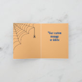 ハロウィーンリトルスケルトンこうもりトリックまたはトリート カード (内部)