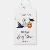 ハロウィーンリトルブウォーター色ベビーシャワー ギフトタグ (裏面)