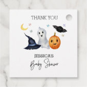 ハロウィーンリトルブウォーター色ベビーシャワー フェイバータグ (裏面)