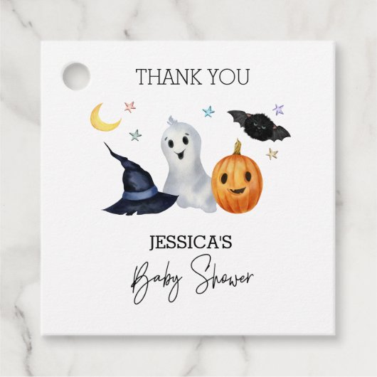 ハロウィーンリトルブウォーター色ベビーシャワー フェイバータグ (正面)