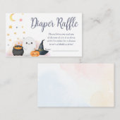 ハロウィーンリトルブオムツラッフルベビーシャワー エンクロージャーカード (正面/裏面)