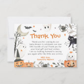 ハロウィーンリトルブカボチャかわいい赤ちゃんシャワー サンキューカード (正面)
