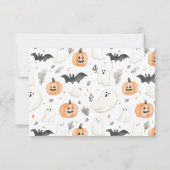 ハロウィーンリトルブカボチャかわいい赤ちゃんシャワー サンキューカード (裏面)