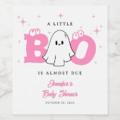 ハロウィーンリトルブカワイイ幽霊ガールベビーシャワー ワインラベル (シングルラベル)