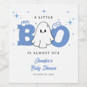 ハロウィーンリトルブカワイイ幽霊ボーイベビーシャワー ワインラベル (シングルラベル)