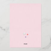 ハロウィーンリトルブガールピンクパープルベビーシャワー 箔招待状 (裏面)