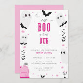 ハロウィーンリトルブピンクベビーシャワー招待状 招待状 (正面/裏面)