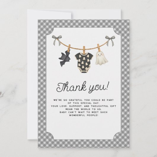 ハロウィーンリトルブベビーシャワーサンキューカード サンキューカード (正面)