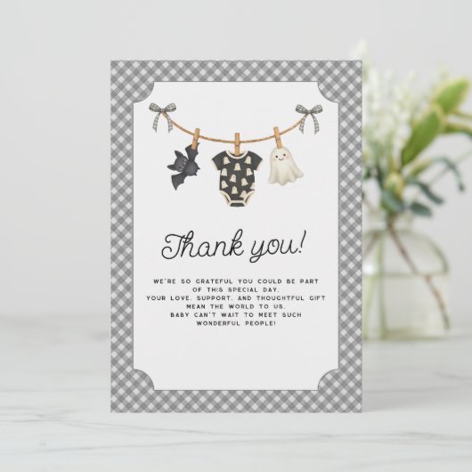 ハロウィーンリトルブベビーシャワーサンキューカード サンキューカード (スタンド正面)
