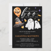 ハロウィーンリトルブベビーシャワーブラック 招待状 (正面)