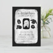 ハロウィーンリトルブースカルを振りかける赤ちゃんシャワー 招待状 (スタンド正面)
