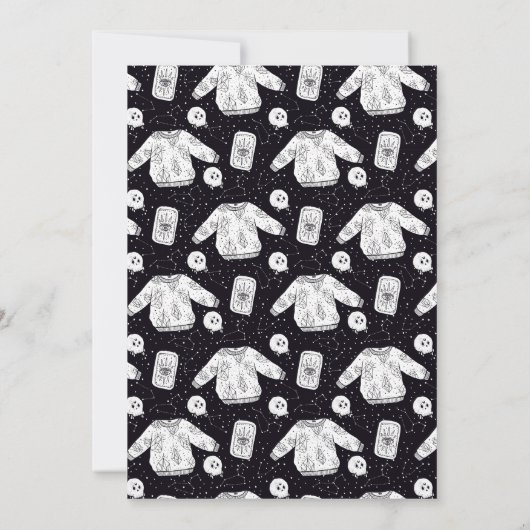 ハロウィーンリトルブースカルを振りかける赤ちゃんシャワー 招待状 (裏面)