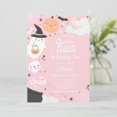 ハロウィーンリトルブーブピンク幽霊2nd誕生日パーティー 招待状 (スタンド正面)