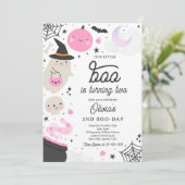 ハロウィーンリトルブーブピンク幽霊2nd誕生日パーティー 招待状 (スタンド正面)