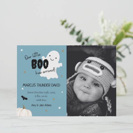 ハロウィーンリトルブーベビー誕生写真発表 案内状 (スタンド正面)