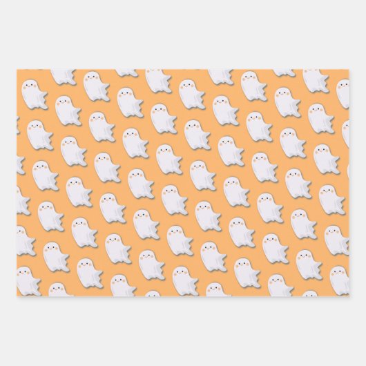 ハロウィーンリトルブー幽霊たち ラッピングペーパーシート (正面)