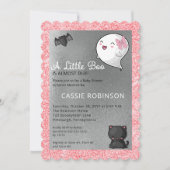 ハロウィーンリトルブー幽霊ガールベイビーシャワー 招待状 (正面)