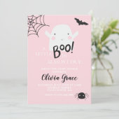 ハロウィーンリトルブー幽霊ベビーシャワーピンクインビータ 招待状 (スタンド正面)