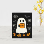 ハロウィーンリトル幽霊アイスコーヒーT カード (黄色い花)