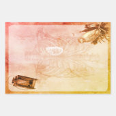 ハロウィーンリブケージとフクロウヴィナツゲエフェメラ ラッピングペーパーシート (正面3)