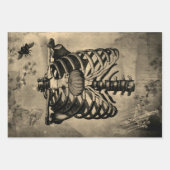 ハロウィーンリブケージカボンプキンハートフローラエフェメラ ラッピングペーパーシート (正面2)