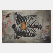 ハロウィーンリブケージカボンプキンハートフローラエフェメラ ラッピングペーパーシート (正面)