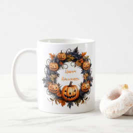 ハロウィーンリースハッピーハローウィン コーヒーマグカップ