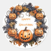 ハロウィーンリースハッピーハローウィン ラウンドシール (正面)