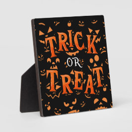 ハロウィーンルームデコールのためのトリックまたはトリートプラーク フォトプラーク