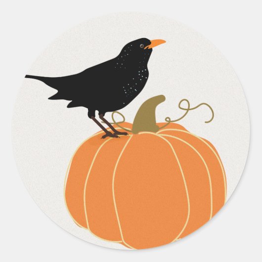 ハロウィーンレイヴンカラス ラウンドシール (正面)