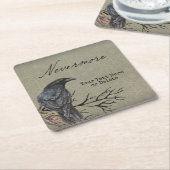 ハロウィーンレイヴンネバーモア紙コースター スクエアペーパーコースター (アングル)