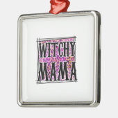 ハロウィーンレオパードウィッチーママ誕生日 メタルオーナメント (左)