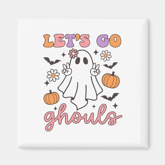 ハロウィーンレッツゴーユズ幽霊レトロコスチューム マグネット (正面)