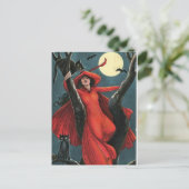 ハロウィーンレッドウィッチ&ブラックキャットヴィンテージ シーズンポストカード (スタンド正面)