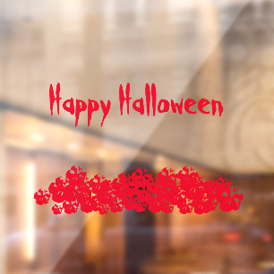 ハロウィーンレッドスカルパイルカスタム文字 ウィンドウサイン