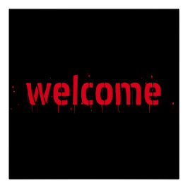 ハロウィーンレッド血怖いウェルカムデコールポスター ポスター