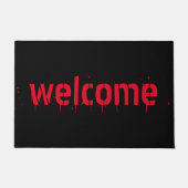 ハロウィーンレッド血怖い歓迎の装飾 ドアマット (正面)