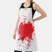 ハロウィーンレッド（ばちゃばちゃ）跳ねるホワイトエプロン エプロン (インサイチュ)